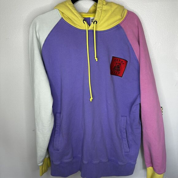 Teddy Fresh Womens Hoodie Pullover Sweatshirt Pastel Color Block Large XL Gen Z - Picture 5 of 14